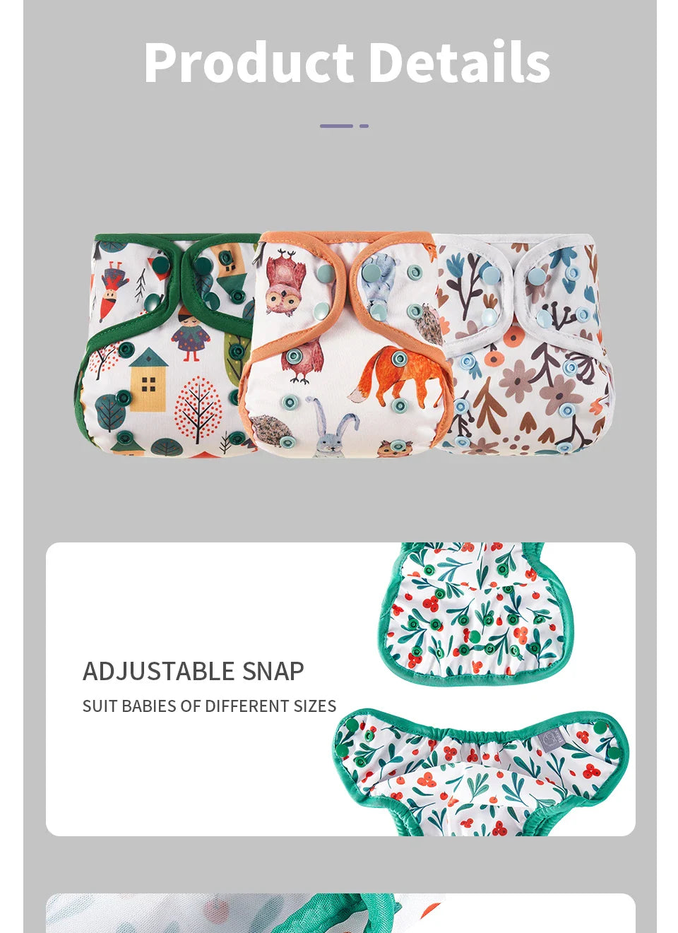 Kangobaby #My Soft Life# Reusable Baby Cloth Diaper Cover – Washable Newborn Nappies 0-3 Months