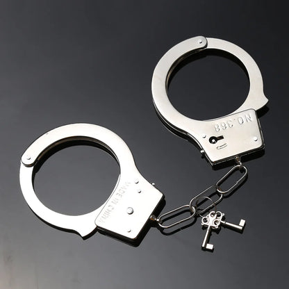 DUTRIEUX Stainless Steel Handcuffs – Adjustable Metal Ankle & Wrist Cuffs with Chain, BDSM Bondage Restraints for Couples
