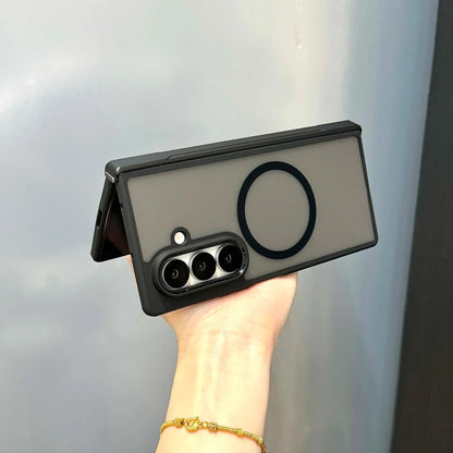 MagSafe-Compatible Case for Samsung Galaxy Z Fold 7 – Translucent Hinge, Shockproof Folding Cover with Magnetic Wireless Charging