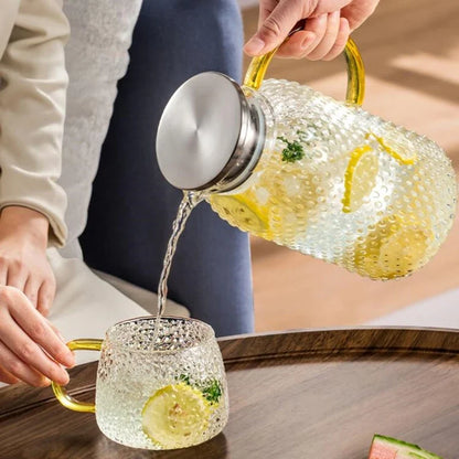 Heat Resistant Glass Pitcher - 1.2L-2L Explosion-Proof Juice Jug Water Kettle & Clear Teapot Container