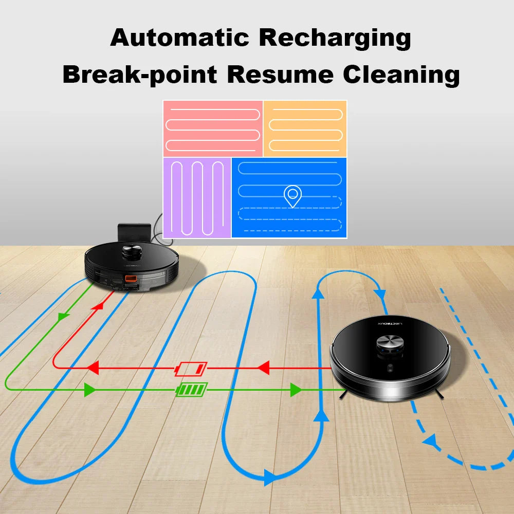 Liectroux LILIN X6 Robot Vacuum Cleaner – 6500Pa Suction Laser Mapping Smart Robot Mop with App Control, Wet & Dry Cleaning, Multi-Floor & Zone Cleaning, Virtual No-Go Areas