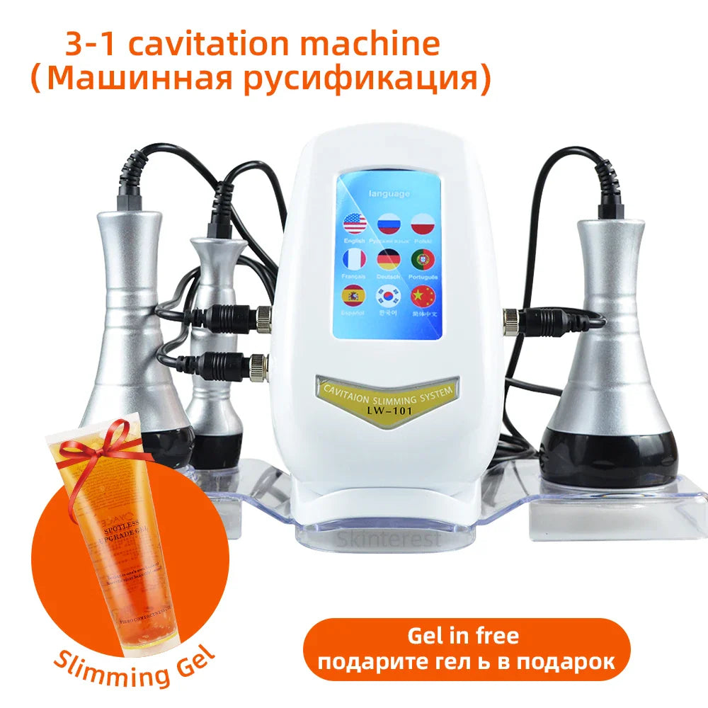 3-in-1 Beauty Body Slimming Massager – Cavitation Machine for Face & Body Tightening, Lifting, and Skincare