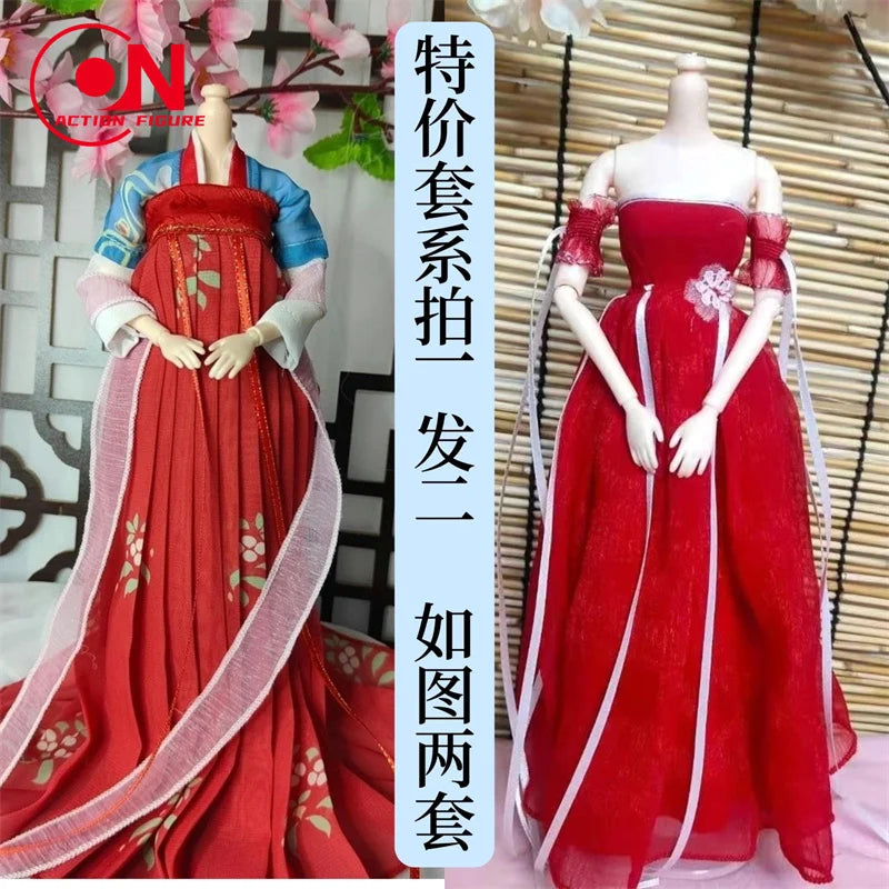 1/6 Female Doll Hanfu Outfit – Ancient Traditional Dress for 12-Inch Action Figures, Cosplay Model Toy