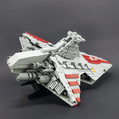 High-Tech MOC Venator Attack Cruiser – Starship Building Blocks Model, Fighter & Destroyer Space Toy