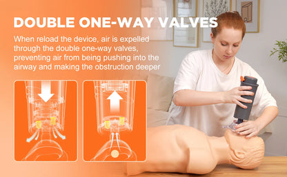 Automatic Anti-Choking Rescue Device with 3 Mask Sizes – First Aid Airway Assist Kit for Adults & Kids, Home Emergency