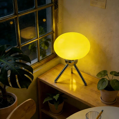 Bauhaus Mushroom Table Lamp - Mid-Century Nordic Glass Bedside Light for Modern Bedroom Decor