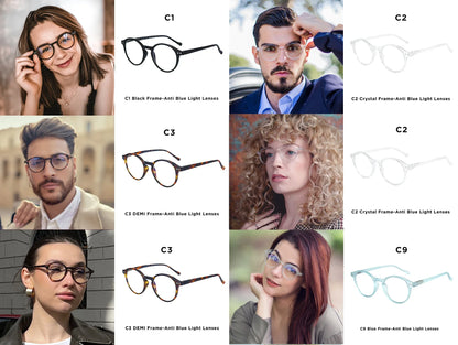 ZENOTTIC 2025 Retro Reading Glasses – Anti-Blue Light Blocking Eyeglasses for Women & Men, Diopter 0 to 4.0