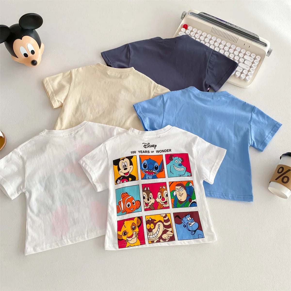 Disney Cartoon Baby T-Shirt – Cute Minnie Printed Summer Tee for Girls & Boys, Short Sleeve Crewneck Kids Tops