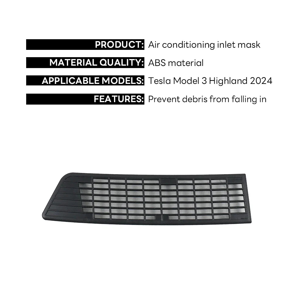 Tesla Model 3 Highland 2024 Lower Bumper Mesh — Anti-Insect & Dust-Proof Vent Grille Cover, Front Protection