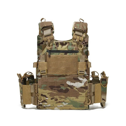 New Combat Vest 6094 – Lightweight Quick Release Laser Cut Tactical Gear for Hunting, Black Tactical Vest