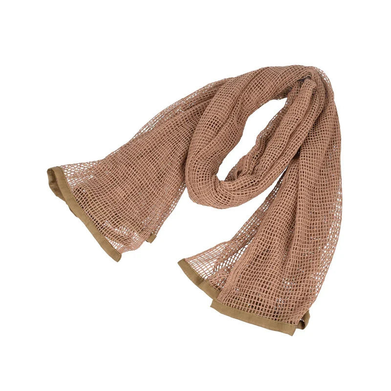 Outdoor Camouflage Netting Scarf — Camo Mesh Face Veil & Shemagh Head Wrap for Camping, Hiking, Shooting