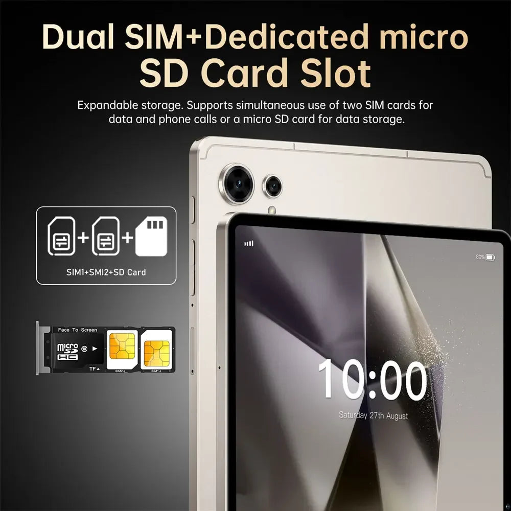 Original Pad 7s Pro 10.1" Tablet – Android 15, 22GB+2TB, 5G Dual SIM, 10000mAh Kids & Global Version
