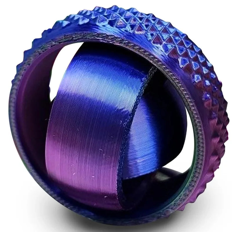 3D Printed Rotating O-Shaped Fidget Ball – Universal Gyroscope Toy for Anxiety Relief & Stress Decompression