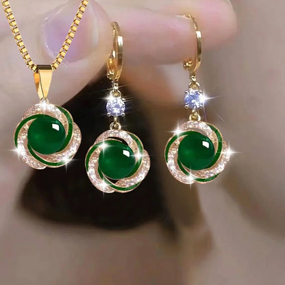 3pcs Zircon Jewelry Set for Women – Elegant Necklace & Earrings, Trendy Party Accessories, Birthday Gift