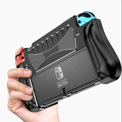 Protective Case for Nintendo Switch OLED – Ergonomic TPU Grip Shell, Dockable Cover for Comfort and Safety