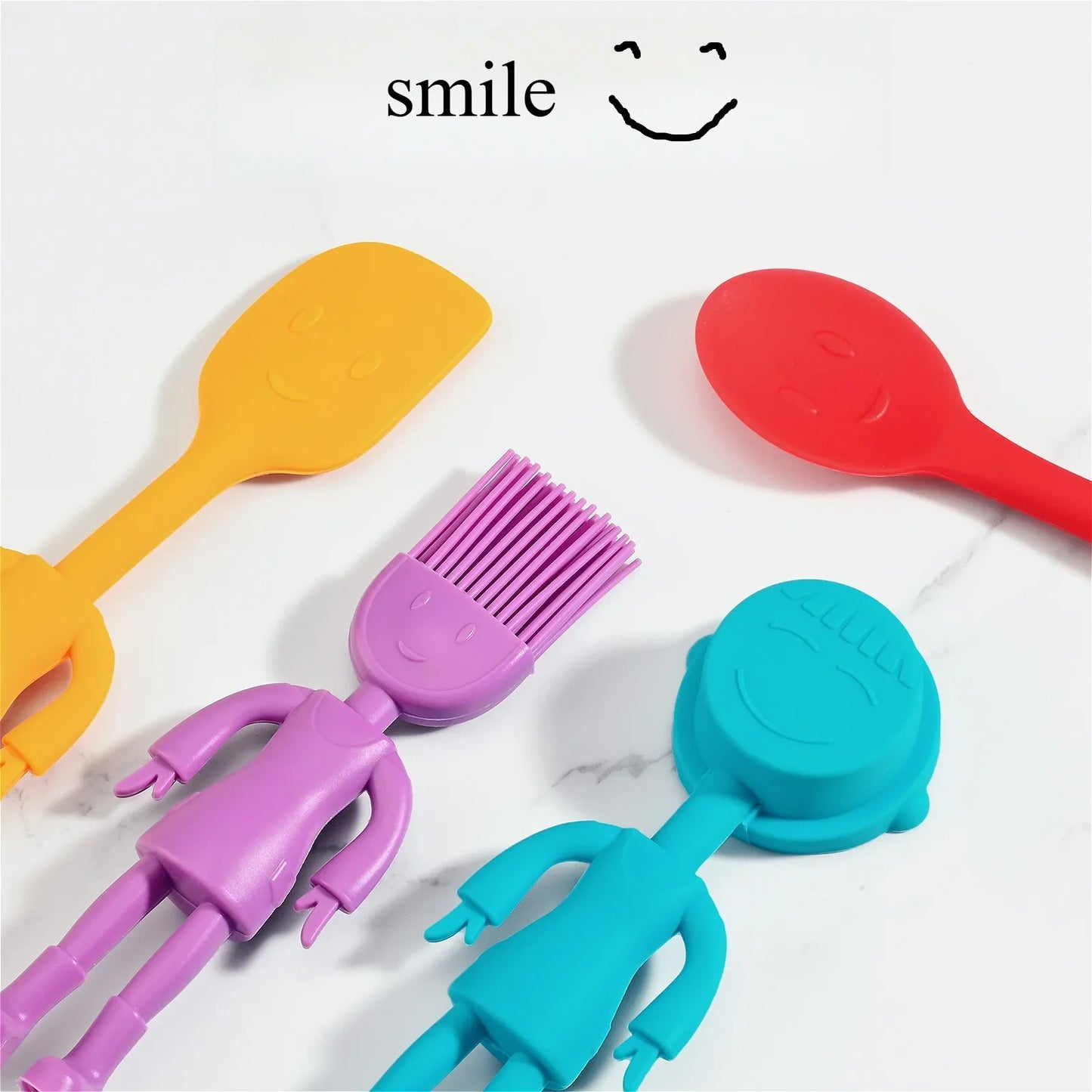5-Piece Cartoon Silicone Baking Tools Set – Food-Grade Non-Stick Heat-Resistant Spatulas for Kitchen