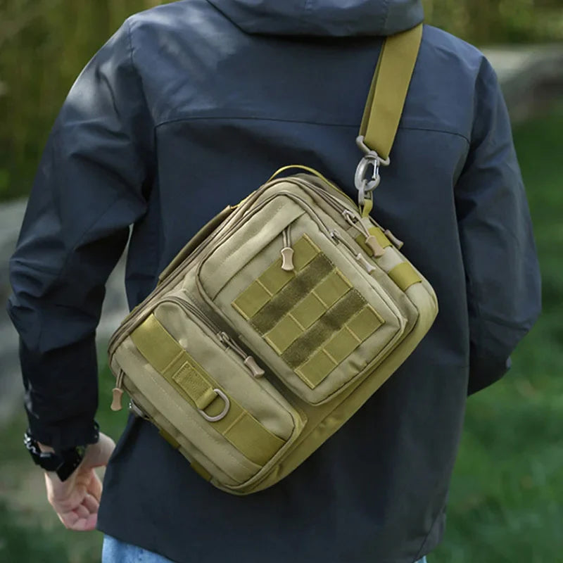Trekking Tactical Shoulder Bag – Molle Sling Crossbody for Men, Camping, Hiking, Travel, Climbing & Fishing Weekend Outdoor Bag