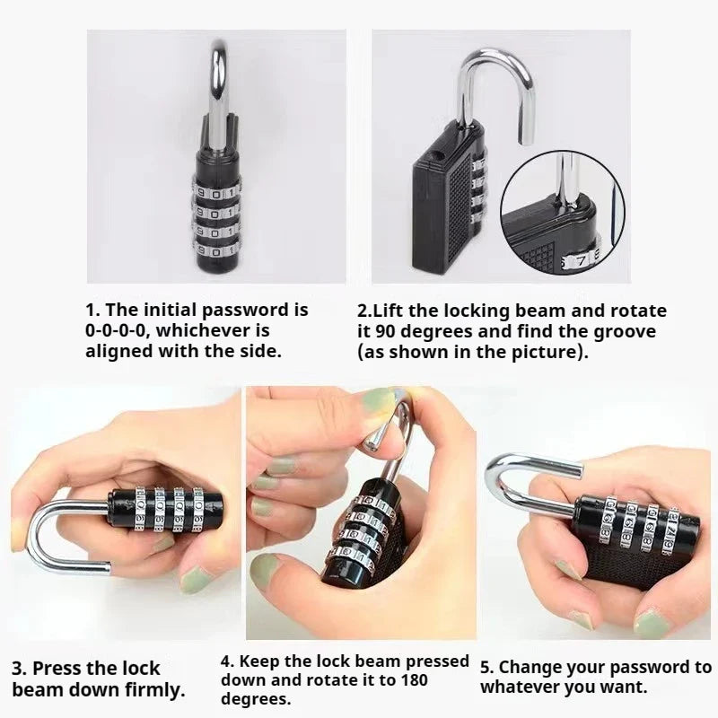 Metal 4-Digit Code Lock – Waterproof Outdoor Padlock for Suitcases, Luggage, Home Lockers & Room Security