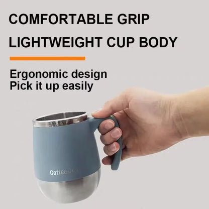 500ML Stainless Steel Insulated Coffee Cup - Double Wall Hot & Cold Travel Tumbler with Lid, Leakproof Design