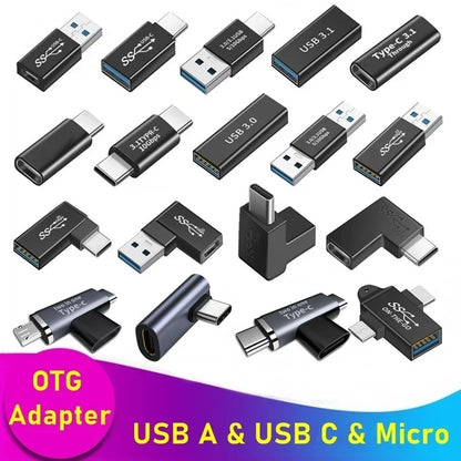 Universal OTG Type C Adapter - USB-C Male to Micro USB Female Converter, Compatible with MacBook, Samsung Note 20 Ultra, Huawei