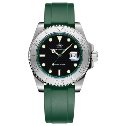 ADDIESDIVE 41mm Men’s Quartz Dive Watch – Rotatable Bezel, Stainless Steel, Luminous BGW9, Rubber Strap, 200m Water Resistant