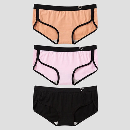 BANNIROU 3Pcs Women’s Cotton Briefs - Soft Breathable Low-Rise Sports Fitness Panties & Everyday Lingerie Underwear
