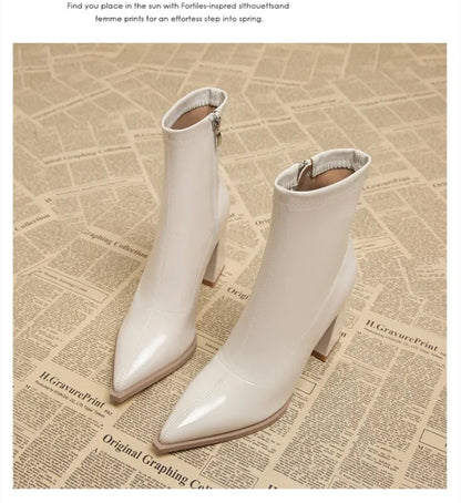 2024 High Heel Ankle Boots – Pointed Toe, Sexy Side Zip Women's Classic Daily Boots