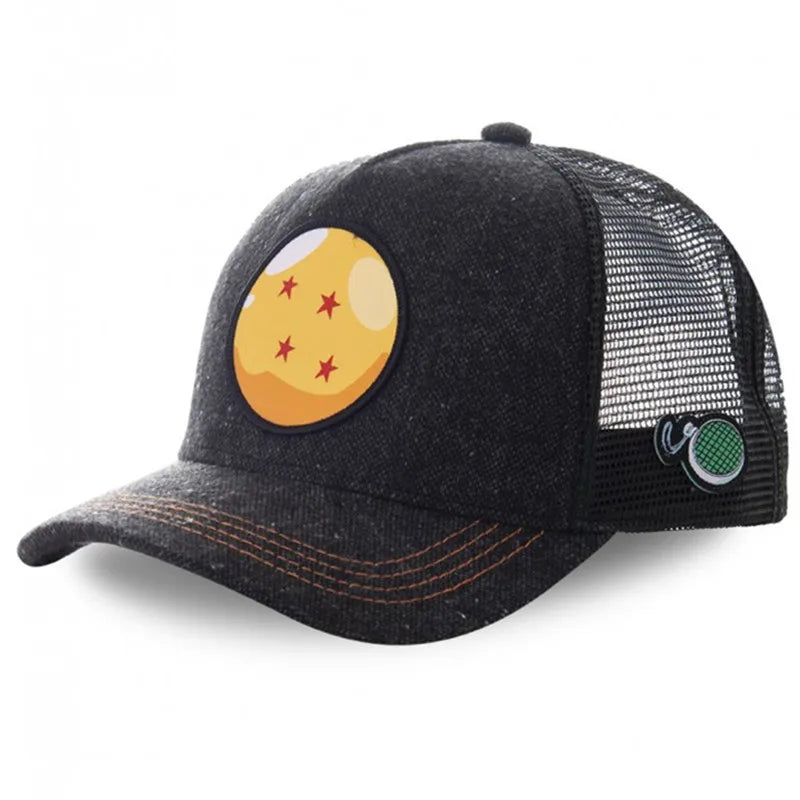 Dragon Ball Son Goku Embroidered Cap - Adjustable Hip Hop Trucker Mesh Sun Visor Hat for Men & Travel