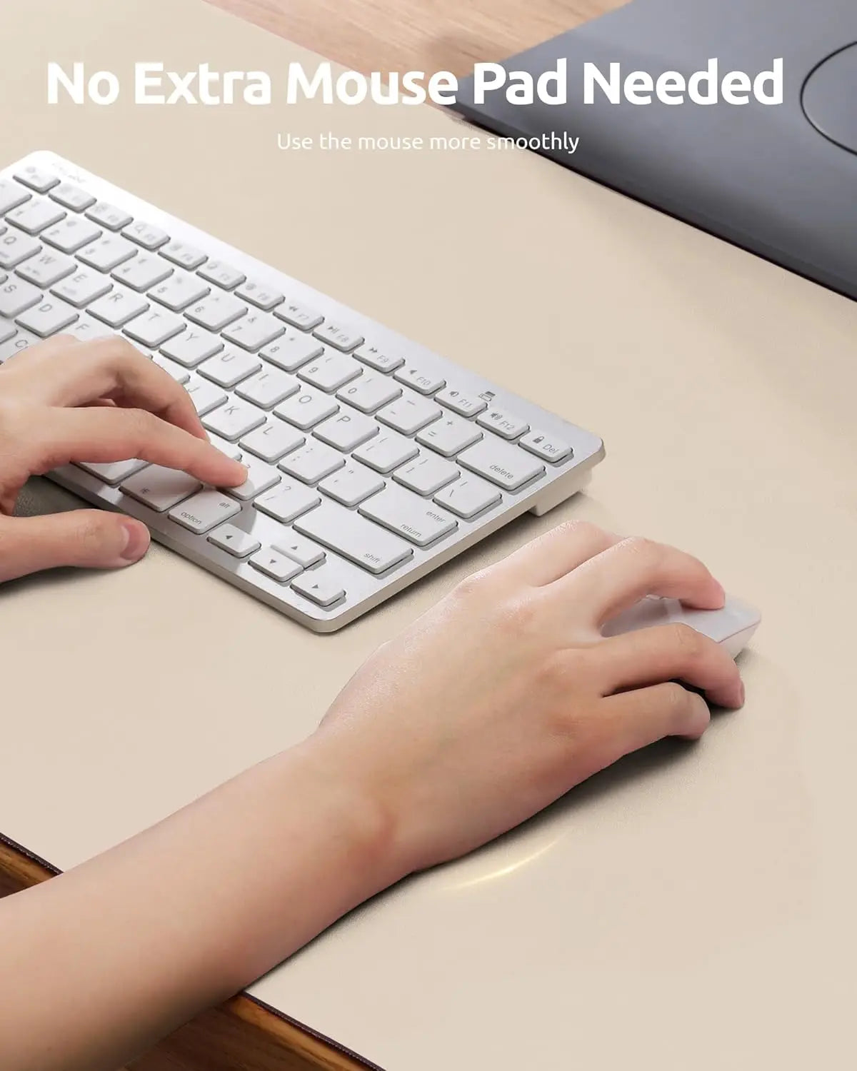 Large Leather Mouse Pad Desk Mat - Non-Slip PU Leather Office Desk Protector for Laptop & Workspace Setup