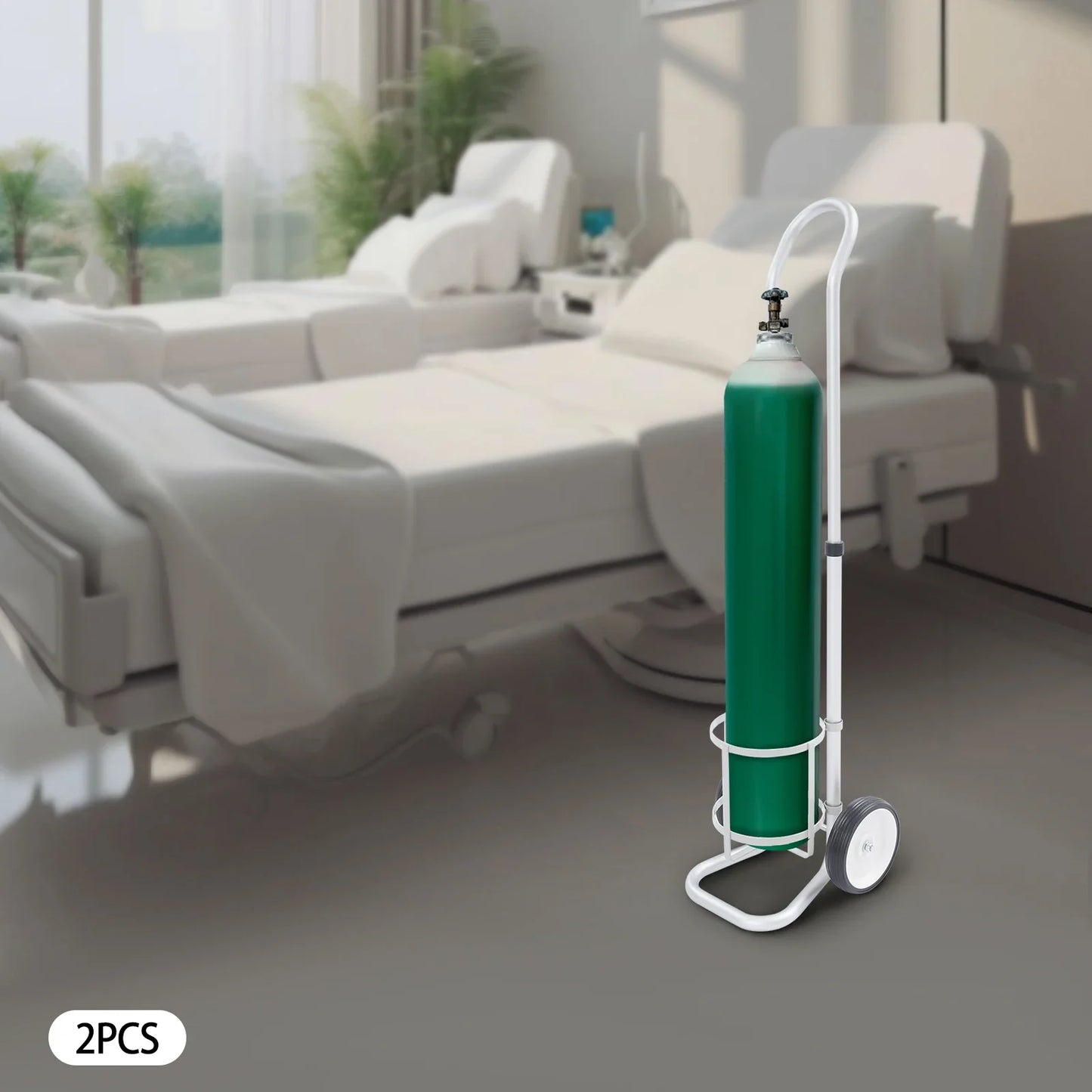 Oxygen Cylinder Cart Dolly with Adjustable Handle – Portable Oxygen Tank Trolley for Easy Transport