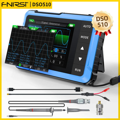 FNIRSI DSO510 DSO152 DSO153 Mini Handheld Oscilloscope - 2-in-1 Digital Scope 48MS/s 10MHz for Electronic Repair