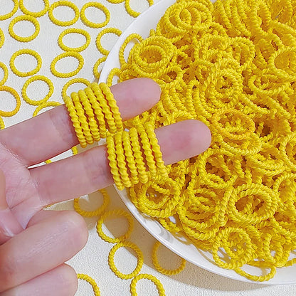[100 Pack] Baby Rubber Bands - High Elastic, Seamless Thumb Rings for Toddlers, Gentle on Hair Scrunchies Set