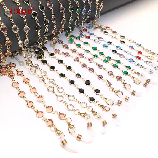 Colorful Crystal Bead Eyeglass Holder – Fashion Glasses Chain, Eyewear Strap Cord for Women, Sunglasses Accessory Gift