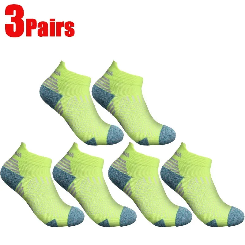 Breathable Compression Ankle Socks for Men & Women – Low Cut Athletic Running, Fitness & Marathon Performance Socks (1–3 Pairs)