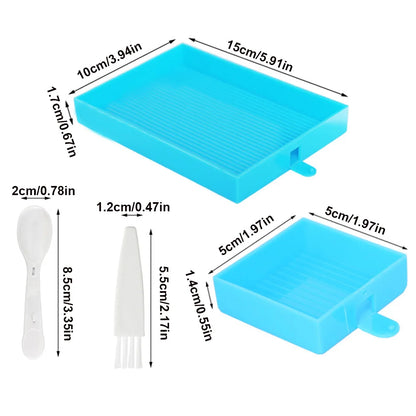6-Slot Large Diamond Painting Tray with Cover – Storage Organizer for 5D Diamond Painting Tools & Drills