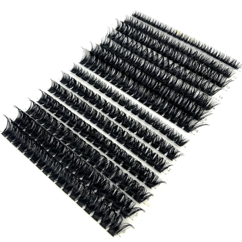 HBZGTLAD 280Pcs 3D Mink Eyelash Clusters Set – Handmade 10D 60D 80D Natural Style False Eyelashes Extension Bundle Pack