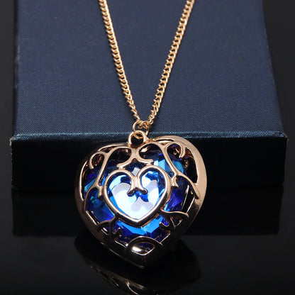 Zelda Tears of the Kingdom Keychain – Red Sapphire Heart Pendant Cosplay Accessory Gift
