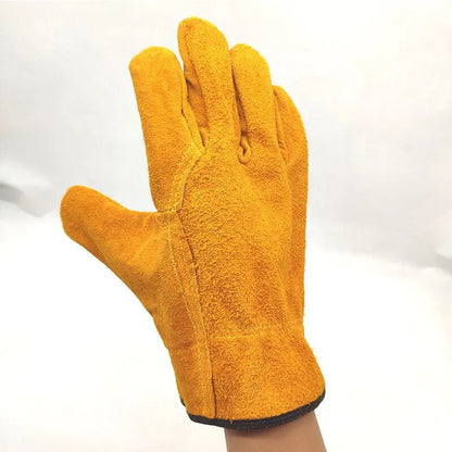 Men's Work Gloves – Soft Cowhide Driver, Hunting, Driving, Farm, Garden & Welding Safety Mechanic Gloves