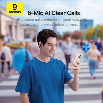 Baseus EP10 Pro ANC Wireless Earbuds – Bluetooth 6.0 Hi-Res Earphones with 6 Mics, 50dB Adaptive Noise Cancellation, LDAC, IP55