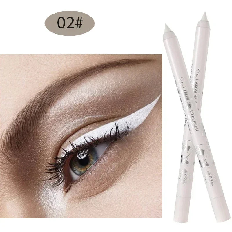 Waterproof Long-Lasting Eyeliner Pencil – Colorful Gel Eye Liner Pen in Blue, Black & White for Makeup and Beauty
