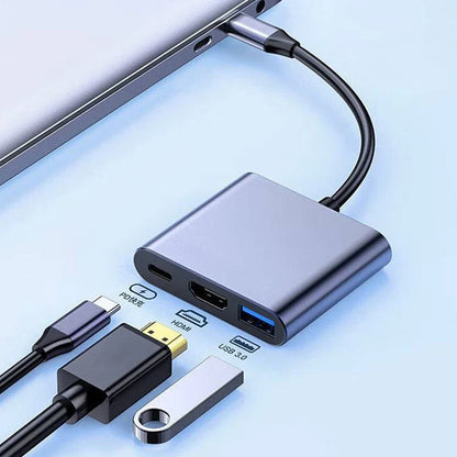 3-in-1 USB-C Hub – HDMI-Compatible Splitter & USB 3.0 Docking Station for MacBook Air