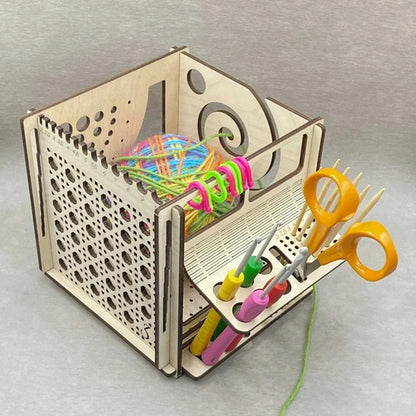 DIY All-in-One Wooden Yarn Bowl – Crochet Organizer & Knitting Storage Dispenser, Ideal for Yarn and Thread