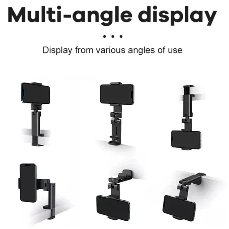 Portable Airplane Phone Holder Clip | Foldable Travel Stand for iPhone, Samsung, Google, Mi | Seat & Desk Mount Support
