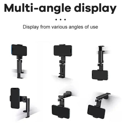 Portable Airplane Phone Holder Clip | Foldable Travel Stand for iPhone, Samsung, Google, Mi | Seat & Desk Mount Support