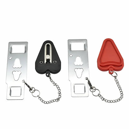 Double Hole Portable Door Lock - Metal Safety Latch for Home, Hotel, and Room Security - Anti-Theft Lock