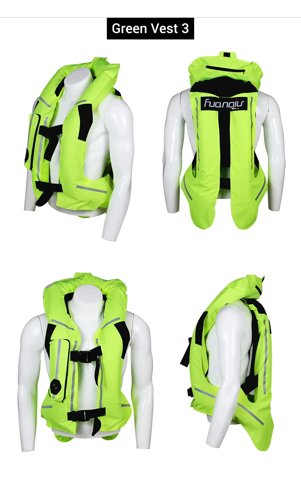 Motorcycle Airbag Vest for Men – Reflective Life Jacket, Protective Moto Vest for Motocross, S-3XL Size
