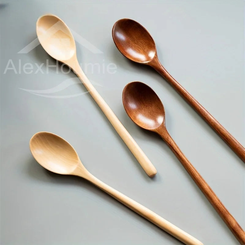 6-Piece Bamboo Wooden Spoon Set – 9” Korean Style Natural Wood Spoons for Soup, Cooking & Mixing