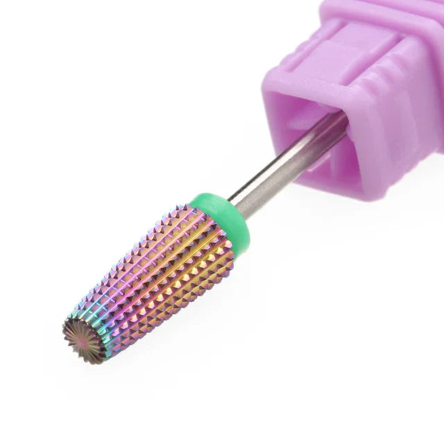 Purple 5-in-1 Tapered Carbide Nail Drill Bits - Milling Cutter for Manicure, Gel & Acrylic Removal, Nail Accessories Tool