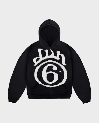 Y2K Harajuku Skull Embroidered Padded Coat - Vintage Hip Hop Faux Fur Collar Casual Couple Jacket