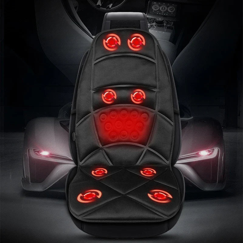 Electric Lumbar Massage Cushion | Car, Home & Office Heated Vibrating Neck & Back Pain Relief Pad